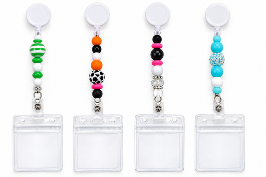 Custom Beaded Retractable Badge Holders